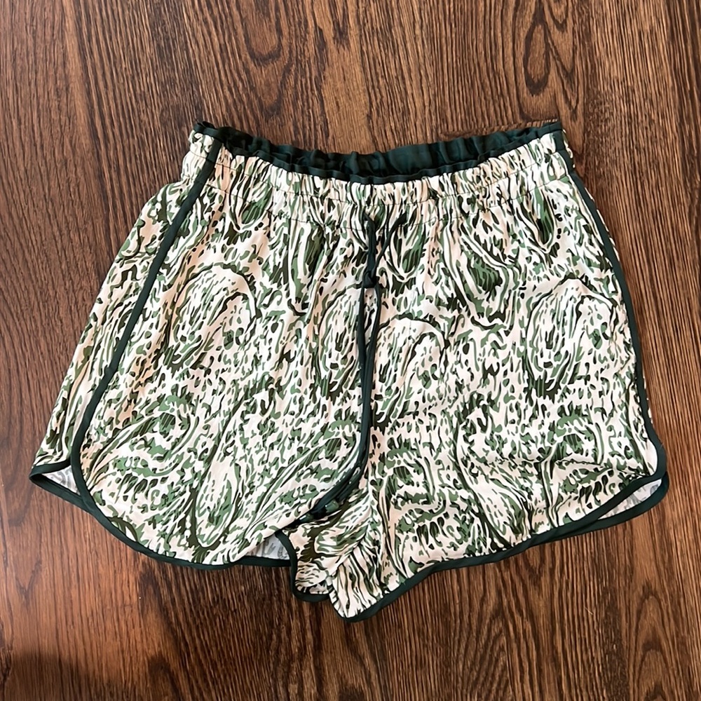 Green Printed Silky Dolphin Short